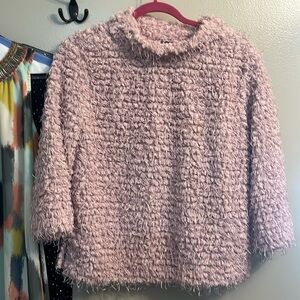 Pink, fringe sweater with turtleneck. SZ M from Vinca Camuto